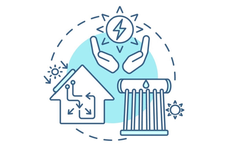 Illustration of thermal energy storage process